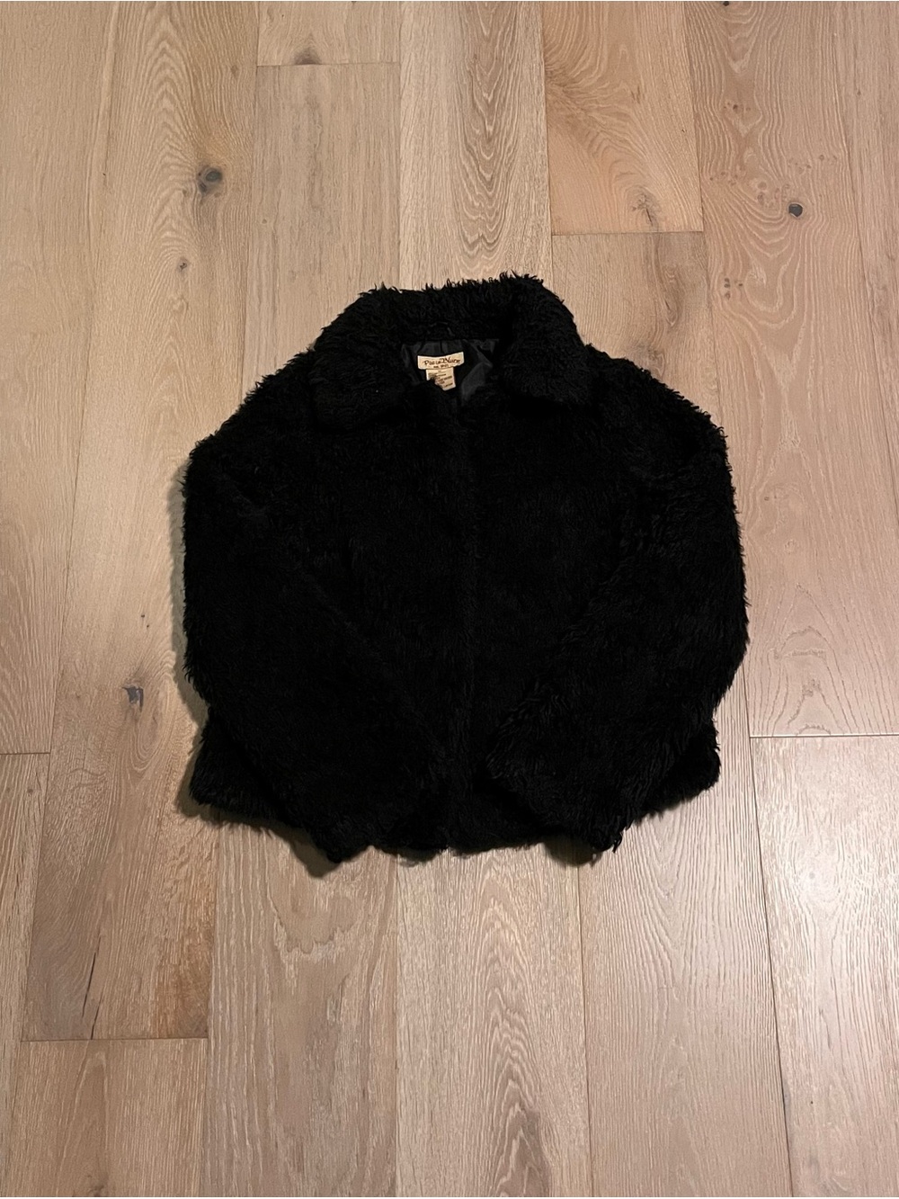 Vintage 2000s Paris Blues Fur Jacket Black Soft Textured